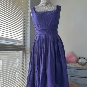 Vintage 1950s Handmade Amethyst Fit and Flare Cotton Sundress
